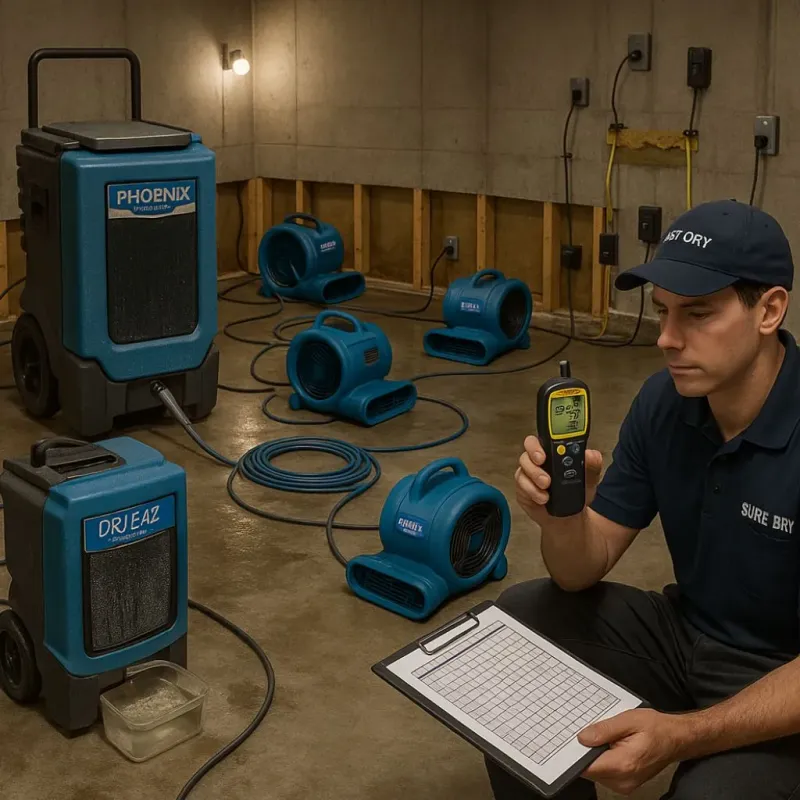 Structural Drying and Dehumidification process in Tavernier, FL